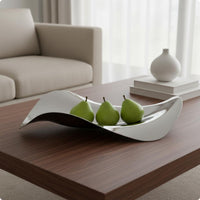 Fruit Tray Mirrored Finish Stainless Steel Tray Wave-Shaped