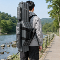 Rod Case Fishing Rod Small Items Fishing Bag 3-Layer Oxford Black Gray Shoulder Carry Handheld Zipper 2025
