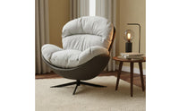 Swivel Egg Chair Soft Cushion Retro Swivel Armchair Ergonomic Design for Study