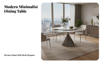 Extendable Rotating Extension Table Space-Saving circular table with rotating turntable Luxury Design Dining Room Set Marbledesign Top for Apartment Dwellers, Families, Homeowners, Small Living areas, Kitchen