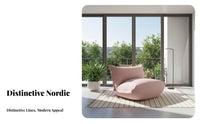 Asymmetrical Upholstered Armchair Nordic Aesthetic Lounge Chair Statement Piece Ergonomic Comfort for Readers, Homeowners