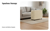 Mobile Nightstand Easy to Clean Rolling Side Rolling Side Table with Drawers