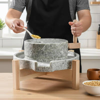 Stone Mill Non Electric Manual Stone Grinder Traditional Flour Grinder Rustic Design Food Prep Tool Easy to Clean
