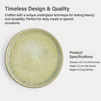 Retro Ceramic Dinner Plate, 10.8-inch Round