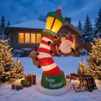 Christmas Inflatable with Santa Outdoor Christmas Inflatable Decoration Festive Inflatable Yard Decoration for Lawn, Garden