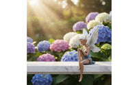 Seated Fairy Figurine with Butterfly Wings Decorative Sitting Fairy Figurine Compact Ornament Whimsical for Courtyard