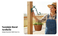 Cast Metal Avian Hook Multi Functional Cast Iron Wall Simple Installation to Install Decorative Plant Hanger for Outdoor