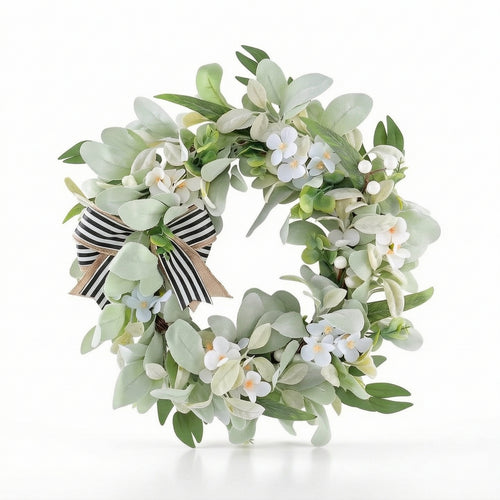 Eucalyptus Wreath with Bow Rustic Wreath with Burlap Bow Year Round for Wedding