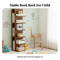 Narrow Multi-Tier Shelf Floor-Standing shelf unit Space-Saving Sturdy Construction for Students, Corner