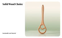Wooden Stirring Paddle Smooth Finish Light Brown Double-Circle Stirrer