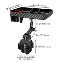 Car Cup Holder Tray Carbon-Fiber Pattern Vehicle Accessory Stable