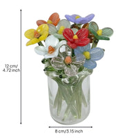 Glass Flower Arrangement Glossy Surface Room Accent Compact Size for Indoor