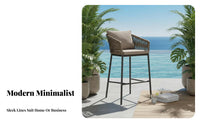 Woven Highrear Stool with supportrest Highrear Bar Chair Breathable Weave All-Weather for Adults, Entertainers, supportyard