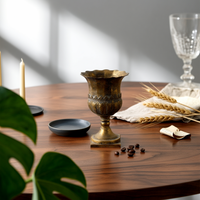 Pedestal Vase Tall Vase with Rim Rustic for Entryway, Living Room