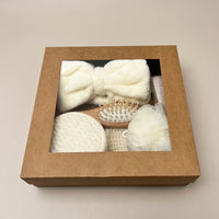 6-Piece Bath Kit for Adults, Includes Scrubber Brush Pumice Stone and Exfoliating Towel, Daily Gift Set for Women