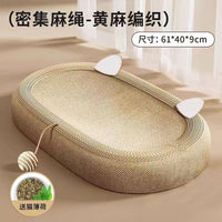 Sisal Cat Scratcher Bowl, Large Round, Durable, No Shedding, Integrated Design