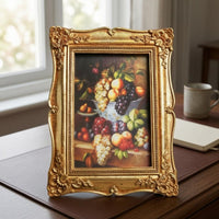 Vintage Gold Frame Floral Scrollwork Home Decor Resin Material for Desk Display