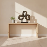 Abstract Loop Sculpture Geometric Resin with Lumber-Like Appearance-Look Sculpture Compact Decorative Statue for Art Collectors, Entryway