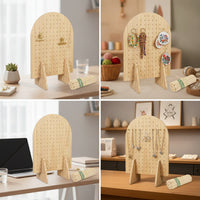 Pegboard Display Wooden Stand Wooden Pegboard Stand Tabletop for Crafters, Collectors, Craft Fairs, Boutiques