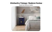 Distressed cream 2-Drawer End Table Modern Chinese Design Nightstand Handmade Fully Assembled for Adults, Office