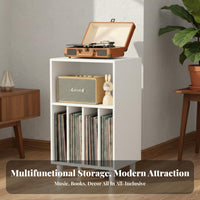 Vinyl Record Storage Cabinet Multifunctional Album Organizer Console Bookshelf Display Stand Particle Board Suitable for Music Lovers Living Room Bedroom Study