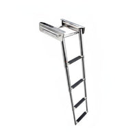 Extendable Boat Ladder Compact Folding Boarding Ladder Quick Release Mount Marine Hardware for Swimmers
