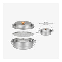Non-Stick Camping Steamer Pot Set Lightweight 4.5L Outdoor Cooking Pot Large Capacity for Campers, Backpackers, Backpacking