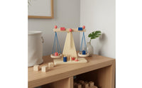 Early Education Wooden Balance Scale Educational Wooden Weighing Toy STEM Learning Balance Game Set Child-Centered for Preschoolers, Kids, Kindergarten, Classroom