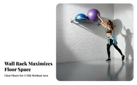 Wall Mounted Fitness Ball Rack Space Saving Gym Ball Wall Mount Keeps Workout Area Organized for Garage