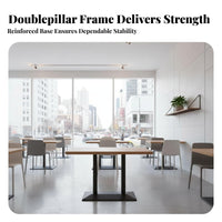 Cafeteria Table and Chair Combo Long-Lasting Table Surface Business Furniture Easy to Clean Stackable Chairs for Employees