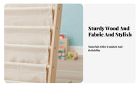 Childrens Wooden Bookcase Solid Wood Frame Toddler Bookshelf Little