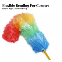 Rainbow Duster Rod Multi-Purpose Dusting Tool Washable Head for Office Workers