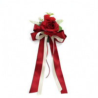 Bridal Car Flower Decoration with Ribbon Lightweight Ornament Reusable