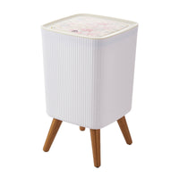 Trash Bin with Legs Small Garbage Can with Lid Sleek for Office