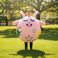 Easter Bunny Inflatable Costume Fan-Powered Inflation Easter Bunny Inflatable Outfit Powered Operated Inflatable Bunny Costume for Men, Women, Festivals