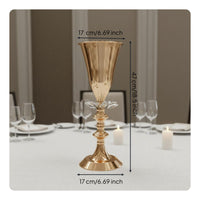 Gold Trumpet Vase Electroplated Trumpet Vase Large Capacity for Wedding, Hotel
