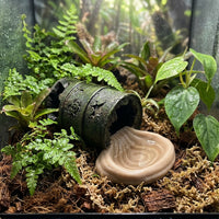 Naturalistic Resin Snake Hide and Gecko Tank Accessories, 13*20cm Reptile Hideout with Water Basin, Sturdy for Turtles and Frogs