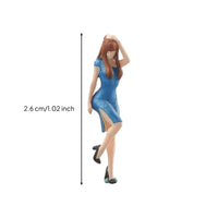 Cheongsam Woman Miniature Chinese Style 1:64 Scale Woman Figure   Detailed Resin People Model for Hobbyists, Collectors