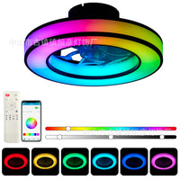 Tuya Smart RGB Ceiling Fan Light with Music Sync, Modern Style