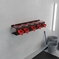 Space Saving 5-Position Car Car-Care Rack Multi Shelf Wall-Mounted Car Wash Tool Holder for Auto Repair Shops, Garage