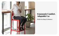Stackable High Stool Space-Saving Counter Chair Minimalist Design With Footrest for Residents, Adults, Cafe, Hotel, Dining Room