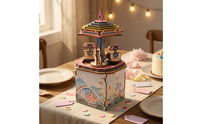 Wooden Puzzle musical box Layered DIY Wooden Puzzle Ornament Compact Mechanical Model Kit for