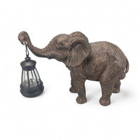 Elephant Statue with Lantern Rustproof Solar Elephant Statue Lawn for Homeowners