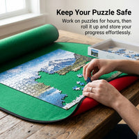 Felt Puzzle Storage Mat for Kids with Roll Design for Home Portable Organizer with Floor Protection