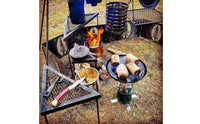 3 Pieces Triangular Mesh Table Easy to Drain Camping Grill Rack Heavy Duty