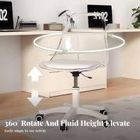Armless Vanity Stool Comfortable rotating Chair Rolling casters for Students, Teens