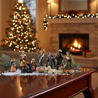 10 Pieces Miniature Nativity Set Painted Christmas Nativity Set Multicolor