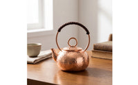 Tea Kettle with Wrapped Handle Polished Teapot Handmade for Collectors