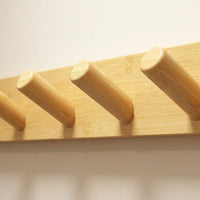 8 Hook Coat Hooks, Heavy Duty Bamboo Wall Mounted Coat Rack, Minimalist Design for Mudroom, Hallway & Bedroom
