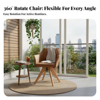 Upholstered rotate Chair Highresilient pad Accent Armchair sturdy Wood Legs Minimalist Design for Adults, Balcony, Home Office